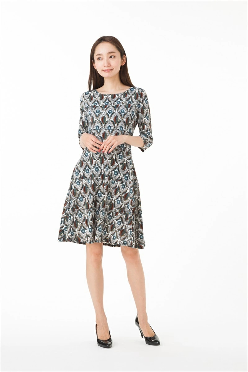 ファス(FAS)ワンピース T2 T3 T4サイズ 大人ワンピース レディース 7分袖 Uネック 膝丈 ワンピース 上品 大きいサイズ Fille A Suivre ファス(FAS)ワンピース T2 T3 T4サイズ 大人ワンピース レディース 7分袖 Uネック 膝丈 ワンピース 上品 大きいサイズ Fille A Suivre