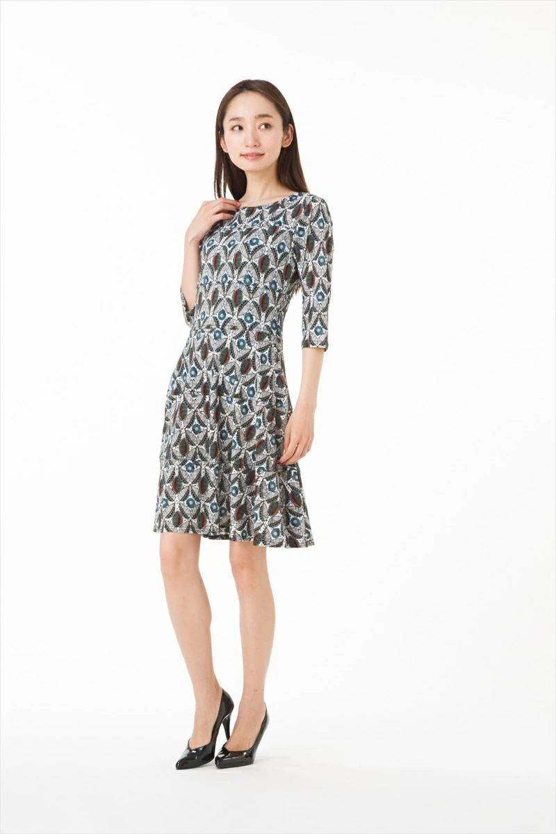 ファス(FAS)ワンピース T2 T3 T4サイズ 大人ワンピース レディース 7分袖 Uネック 膝丈 ワンピース 上品 大きいサイズ Fille A Suivre ファス(FAS)ワンピース T2 T3 T4サイズ 大人ワンピース レディース 7分袖 Uネック 膝丈 ワンピース 上品 大きいサイズ Fille A Suivre