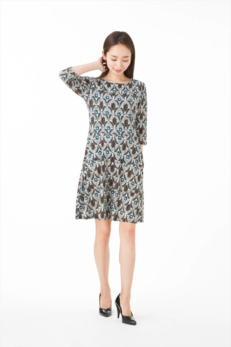 ファス(FAS)ワンピース T2 T3 T4サイズ 大人ワンピース レディース 7分袖 Uネック 膝丈 ワンピース 上品 大きいサイズ Fille A Suivre ファス(FAS)ワンピース T2 T3 T4サイズ 大人ワンピース レディース 7分袖 Uネック 膝丈 ワンピース 上品 大きいサイズ Fille A Suivre