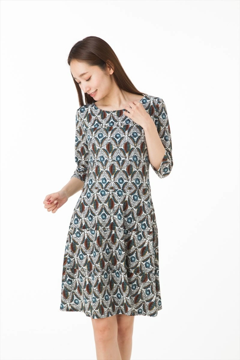 ファス(FAS)ワンピース T2 T3 T4サイズ 大人ワンピース レディース 7分袖 Uネック 膝丈 ワンピース 上品 大きいサイズ Fille A Suivre ファス(FAS)ワンピース T2 T3 T4サイズ 大人ワンピース レディース 7分袖 Uネック 膝丈 ワンピース 上品 大きいサイズ Fille A Suivre