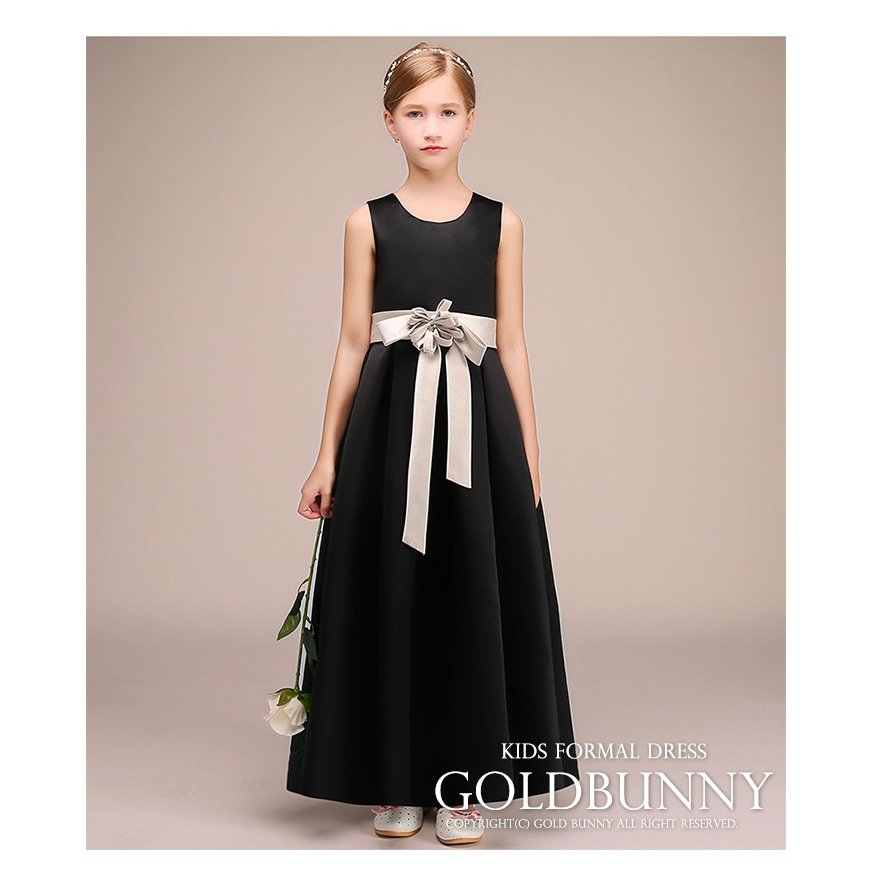 子供ドレス ブラックタフタ... : キッズ ロングドレス 人気大特価