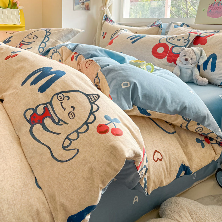 シーフィールド 日本製 綿100% 布団カバー3点セット ボックスシーツ 洋式 シングル オーシャンブルー SB-504-N ｜シーフィールド 日本製 綿100% 布団カバー3点セット フィット