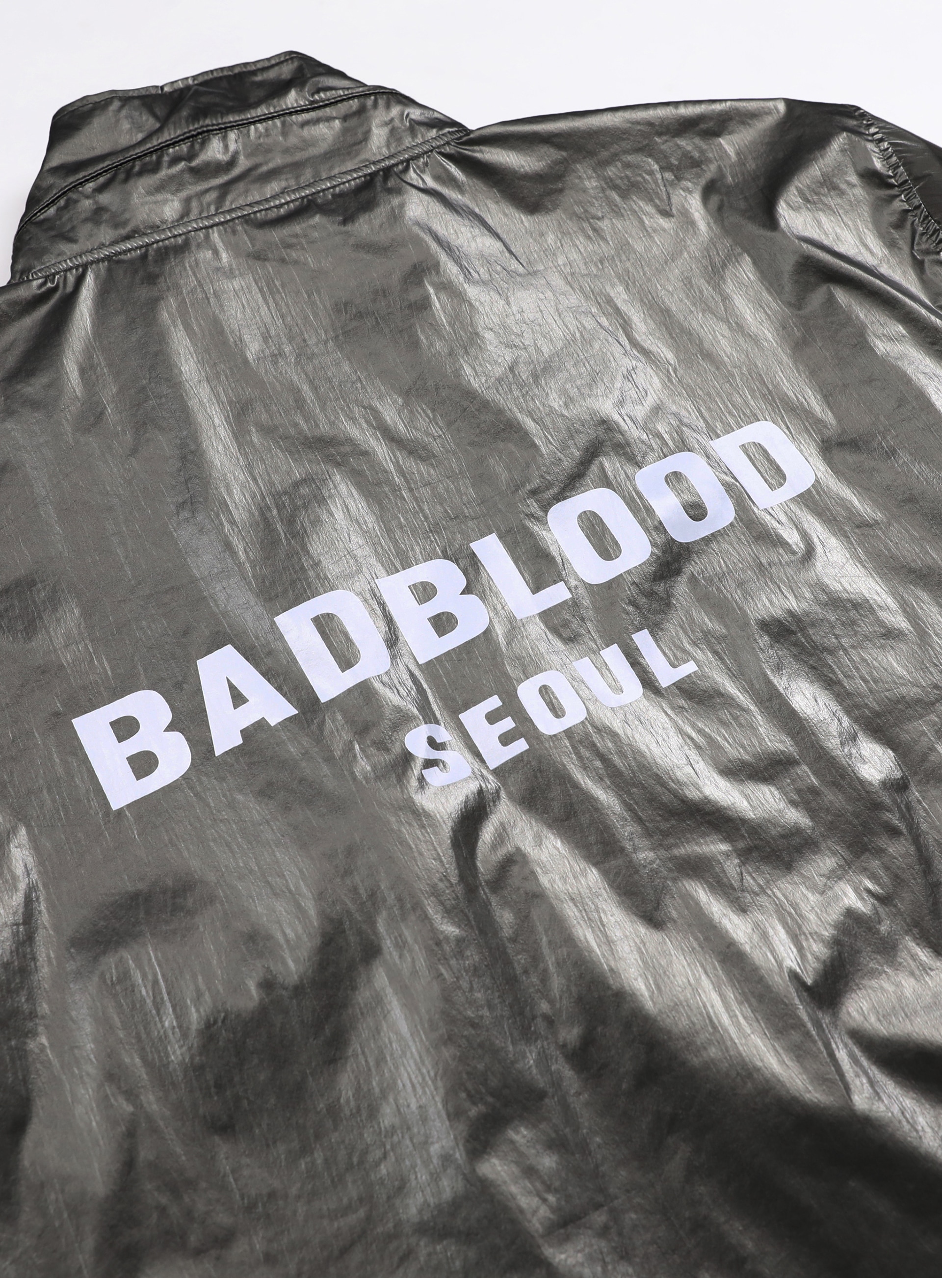 【BADBLOOD】 PRINT LOGO NYLON TRACK JACKET : KHAKI