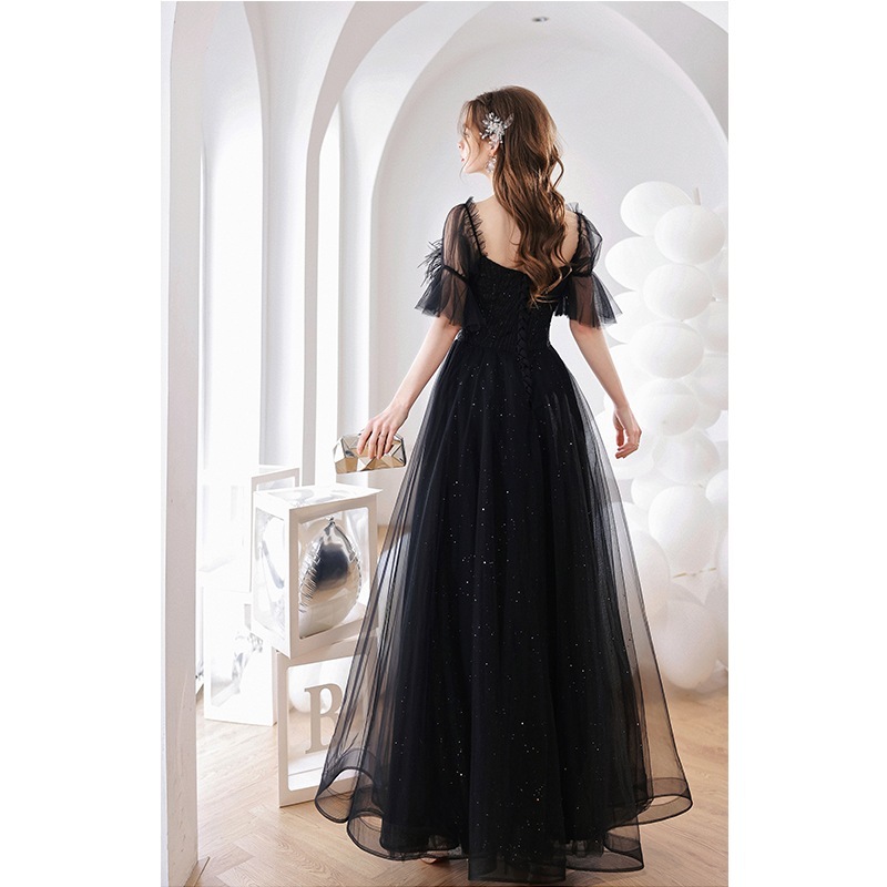 韓国ファッション ウェディングドレス 二次会黒い羽根のドレス 花嫁 ドレス海外挙式 お呼ばれ ロングドレス フォトウエディング 大きいサイズ 前撮り 披露宴