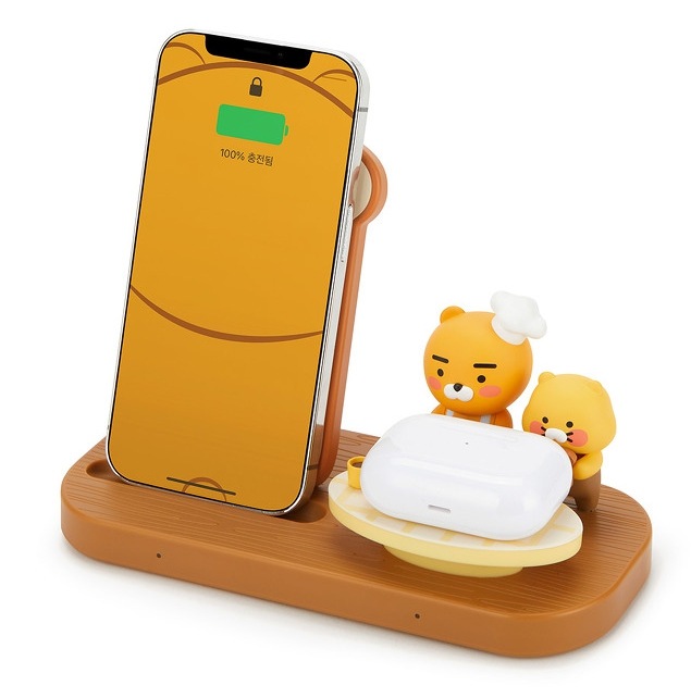 2in1ワイヤレス充電スタンド_ベーカリーラ&チュン