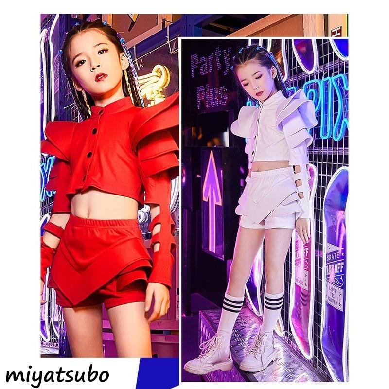チアガール ダンスウェア キッズ ダンス衣装 女の子 ガールズ 韓国子供服 ヒップホップ セットアッ