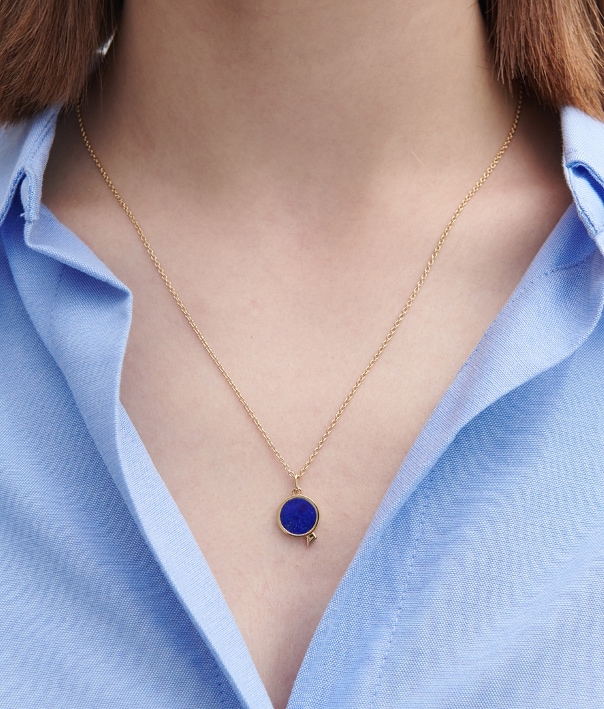 ◇HYERES LOR◇ Fenidor Silver (Y) Flat Necklace Lapis Lazuli HYERES LOR] Penidor Flat Silver (Y) Necklace ネックレス