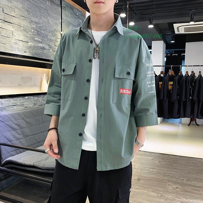 メンズ 字母プリント 春服 2タイプ カジュアル シャツジャケット 長袖 ジャケット アウター 秋服 メンズ 字母プリント 春服 2タイプ カジュアル シャツジャケット 長袖 ジャケット アウター 秋服