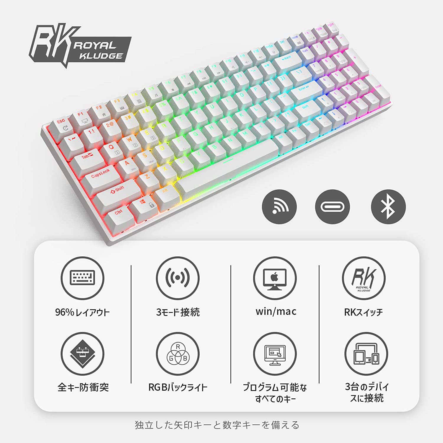 祝開店！大放出セール開催中 【本日限定価格】 ゲーミングキーボード全キー防衝突Mac対応/Winダブル 赤軸 英語配列 RK キーボード・マウスセット  - kodiak.aero