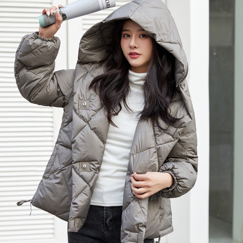 パン服ダウンジャケット女短金2023年新型韓国版白鴨パイル帽子付きゆったりとしたコートブーム パン服ダウンジャケット女短金2023年新型韓国版白鴨パイル帽子付きゆったりとしたコートブーム