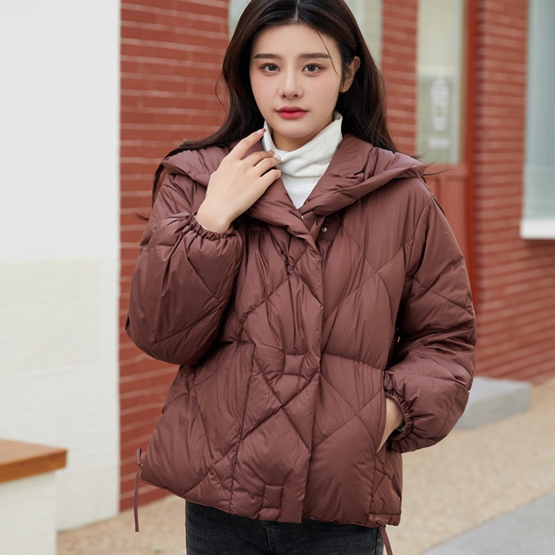 パン服ダウンジャケット女短金2023年新型韓国版白鴨パイル帽子付きゆったりとしたコートブーム パン服ダウンジャケット女短金2023年新型韓国版白鴨パイル帽子付きゆったりとしたコートブーム