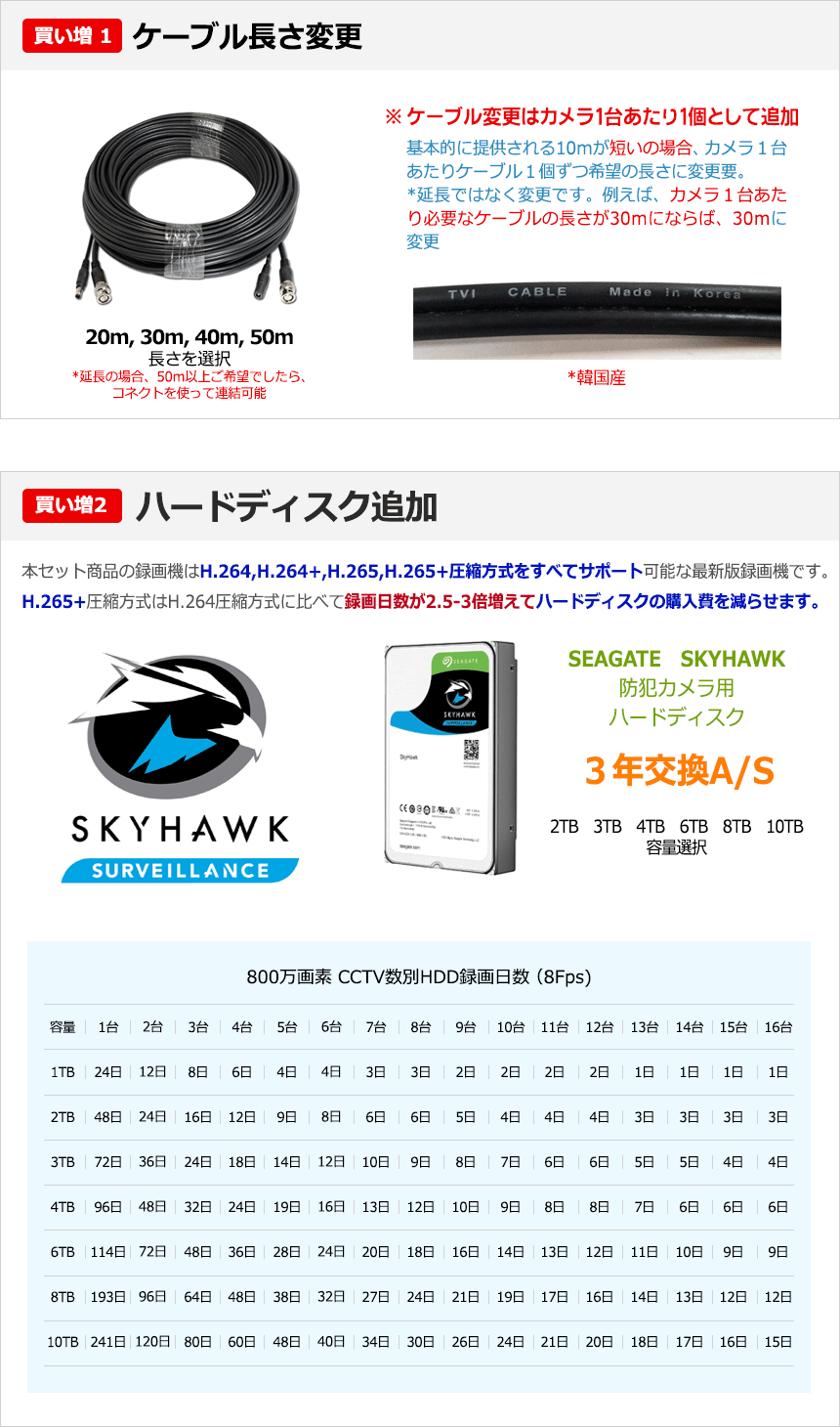 [HIKVISION][ハイブリッド 8M] 防犯カメラ 監視カメラ 屋外 屋内 800万画素 超高画質 CCTV 8ch 2TB DS-2CE76U1T-ITPF DS-2CE16U1T-ITPF