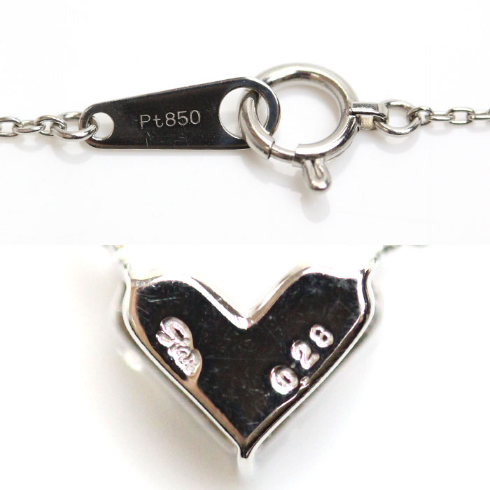 STAR JEWELRY スタージュエリー Pt850プラチナ ミステリアスハート ネックレス ダイヤモンド0.28ct 2.5g 42cm レディース 中古 美品 STAR JEWELRY スタージュエリー Pt850プラチナ ミステリアスハート ネックレス ダイヤモンド0.28ct 2.5g 42cm レディース 中古 美品