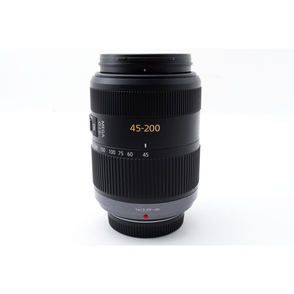 【中古】パナソニック Panasonic H-FS045200 G VARIO 45-200mm F4-5.6 MEGA O.I.S 美品 フィルター付き 望遠 ズーム