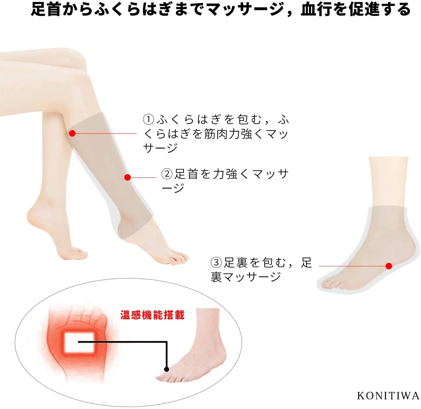 エアー マッサージ器 足 マッサージ 温感機能搭載 循環マッサージ 四肢マッサージャー 3つの