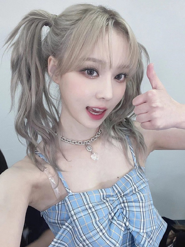 Aespa ジンミンジンチェック柄サスペンダートップセックスパフォーマンスダンススーツ Aespa ジンミンジンチェック柄サスペンダートップセックスパフォーマンスダンススーツ