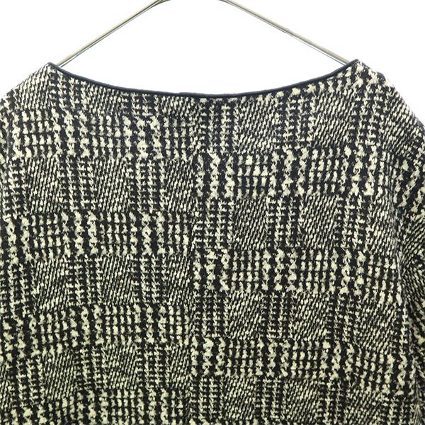 マレーラ 総柄 5分袖 ウールブレンド 膝丈ワンピース 42 ブラック MARELLA レディース マレーラ 総柄 5分袖 ウールブレンド 膝丈ワンピース 42 ブラック MARELLA レディース