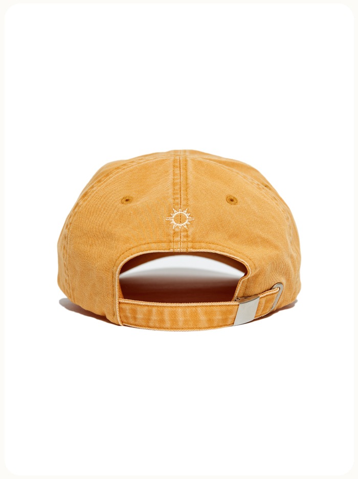 HELLO SUNRISE Washed VTG Arch Logo Ball Cap Sunset Orange