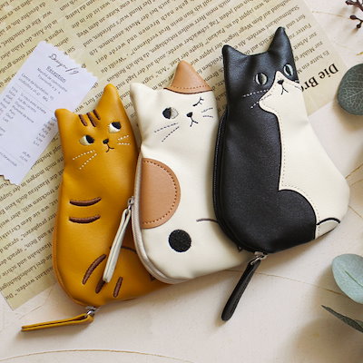 Qoo10] ノアファミリー 猫 ポーチ 小さめ 小物入れ ネコ グッ : バッグ