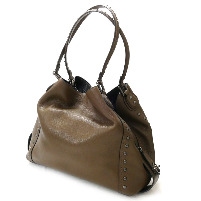 COACH コーチ ウェスタン リベット イーディー ショルダーバッグ ブラウン 57660 レディース 中古