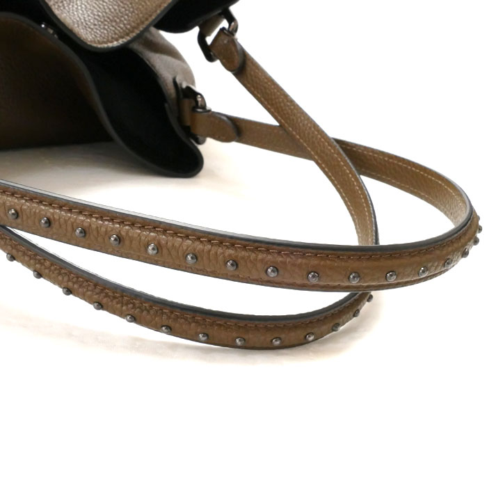 COACH コーチ ウェスタン リベット イーディー ショルダーバッグ ブラウン 57660 レディース 中古