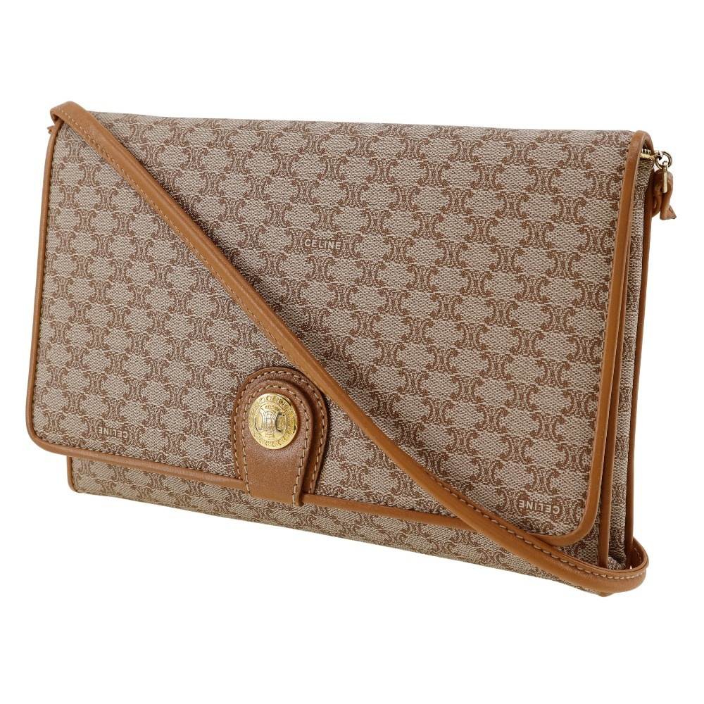 オールドセリーヌ マカダム 2WAYクラッチ ショルダーバッグ PVC レザー ベージュ レディース 中古品 オールドセリーヌ マカダム 2WAYクラッチ ショルダーバッグ PVC レザー ベージュ レディース 中古品