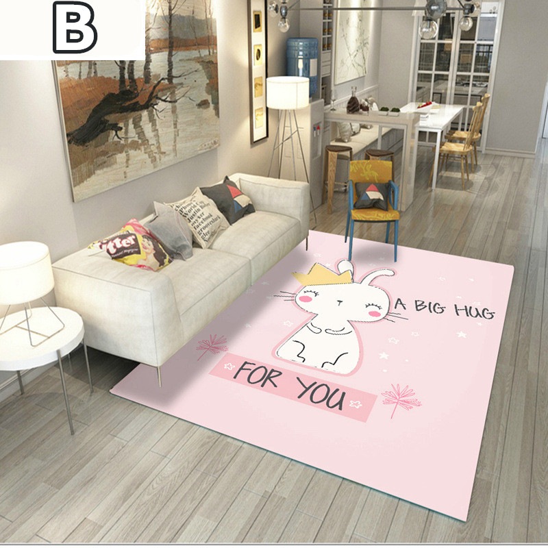 10スタイル 子供の漫画のパターンラグ 洗える180*280cmラグマット 滑り止め付 西海岸 絨毯　マット ラグカーペット　ジオメトリ 北欧 カーペット おしゃれ　ネコ ウサギ フラミンゴ くまオ