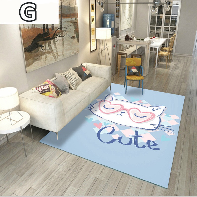 10スタイル 子供の漫画のパターンラグ 洗える180*280cmラグマット 滑り止め付 西海岸 絨毯　マット ラグカーペット　ジオメトリ 北欧 カーペット おしゃれ　ネコ ウサギ フラミンゴ くまオ