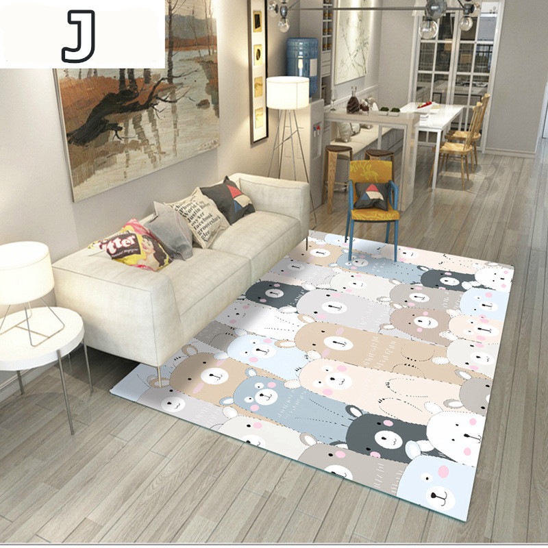 10スタイル 子供の漫画のパターンラグ 洗える180*280cmラグマット 滑り止め付 西海岸 絨毯　マット ラグカーペット　ジオメトリ 北欧 カーペット おしゃれ　ネコ ウサギ フラミンゴ くまオ