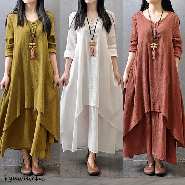 ワン tシャツワン シンプル マキシワン ヌケ感 夏新作 綿麻 ロング フレア UVカット 大 ワン tシャツワン シンプル マキシワン ヌケ感 夏新作 綿麻 ロング フレア UVカット 大