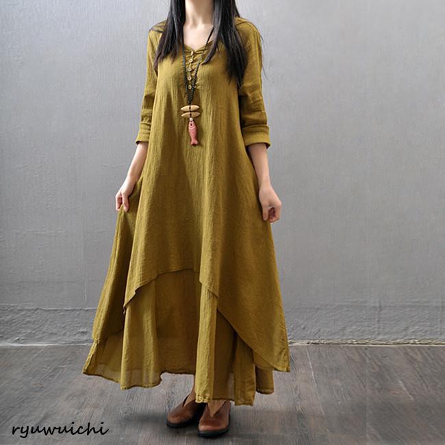 ワン tシャツワン シンプル マキシワン ヌケ感 夏新作 綿麻 ロング フレア UVカット 大 ワン tシャツワン シンプル マキシワン ヌケ感 夏新作 綿麻 ロング フレア UVカット 大