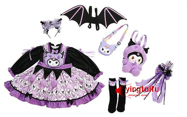 新品最後の一点✨ハロウィン ロリータプリンセスドレス女の子ドレス クロミ風✨ クロミ コスプレ衣装 ドレス セット 子供 子供用 紫 ロリータ 長袖