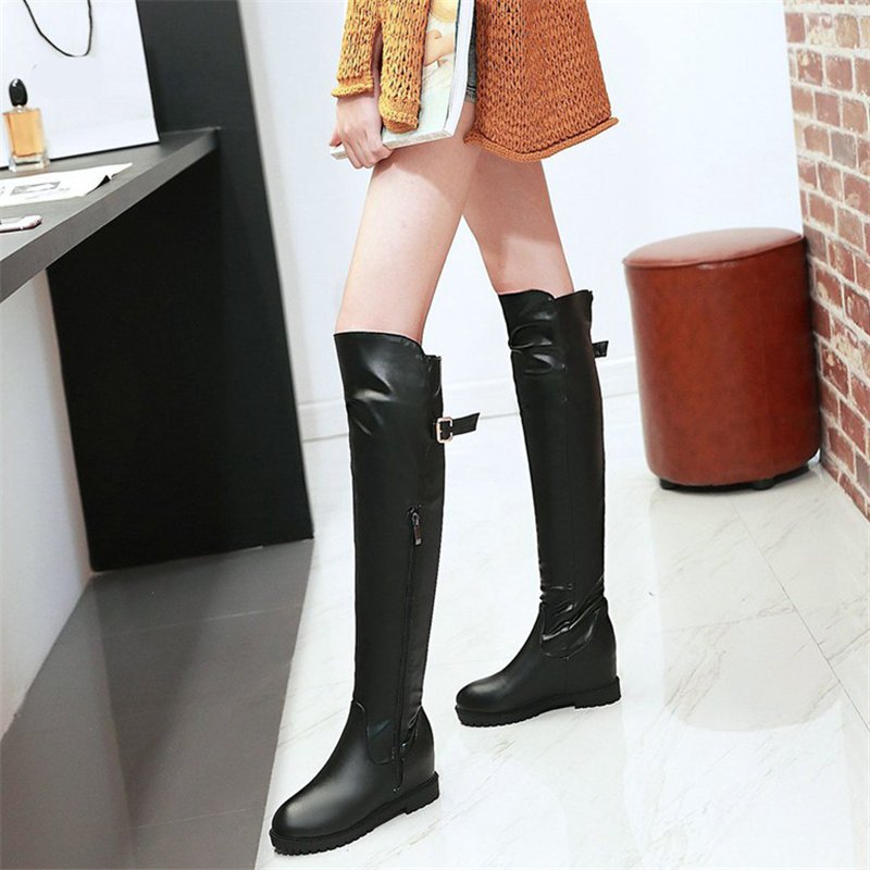 ロングブーツレディースニーハイブーツウェッジソールブーツロングブーツ黒 韓国風 美脚 ロングブーツ ロングブーツレディースニーハイブーツウェッジソールブーツロングブーツ黒 韓国風 美脚 ロングブーツ