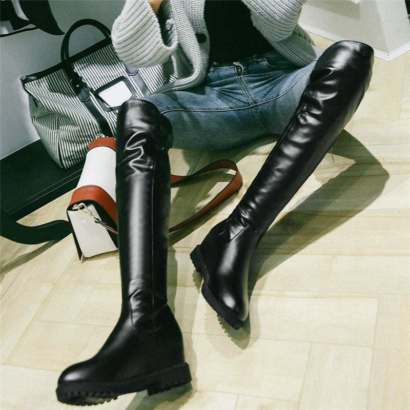 ロングブーツレディースニーハイブーツウェッジソールブーツロングブーツ黒 韓国風 美脚 ロングブーツ ロングブーツレディースニーハイブーツウェッジソールブーツロングブーツ黒 韓国風 美脚 ロングブーツ
