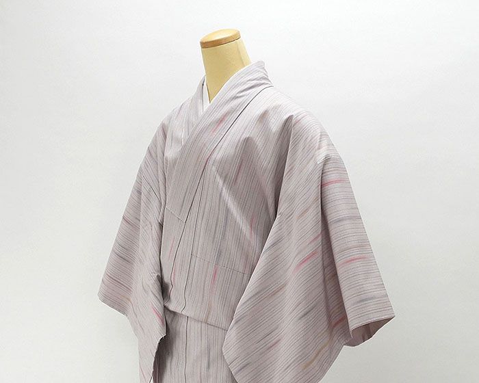 紬 新品仕立済 正絹 彩香 変わり縞模様 紬 身丈165cm 裄丈68cm 新品 仕立て上がり 着物