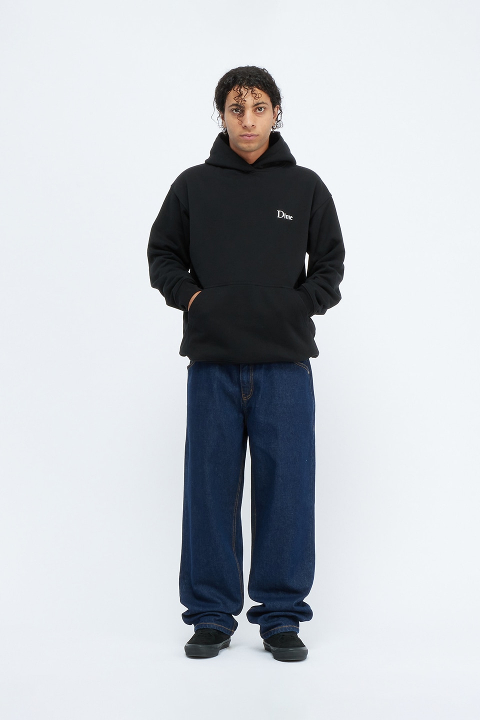 DIME】 CLASSIC SMALL LOGO HOODIE : BLACK フード付き