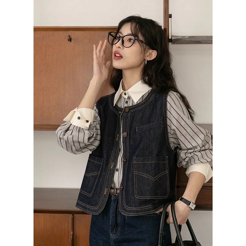 【送.料.無.料】【高.品.質韓国人気品!】【急速出荷】2025初春作高.品.質シャツベストスカートアウタートップス体型カバー着痩せメガ割韓国ファッション 【送.料.無.料】【高.品.質韓国人気品!】【急速出荷】2025初春作高.品.質シャツベストスカートアウタートップス体型カバー着痩せメガ割韓国ファッション