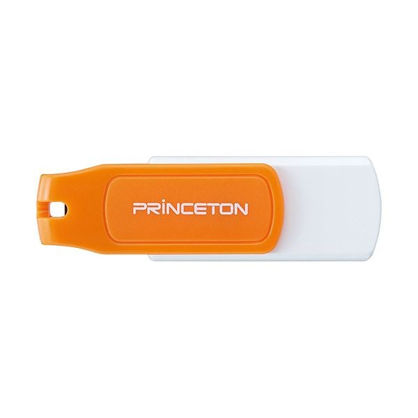 （まとめ）プリンストン USBフラッシュメモリーストラップ付き 8GB オレンジ/ホワイト PFU-T3KT/8GRTA 1個[x10セット]