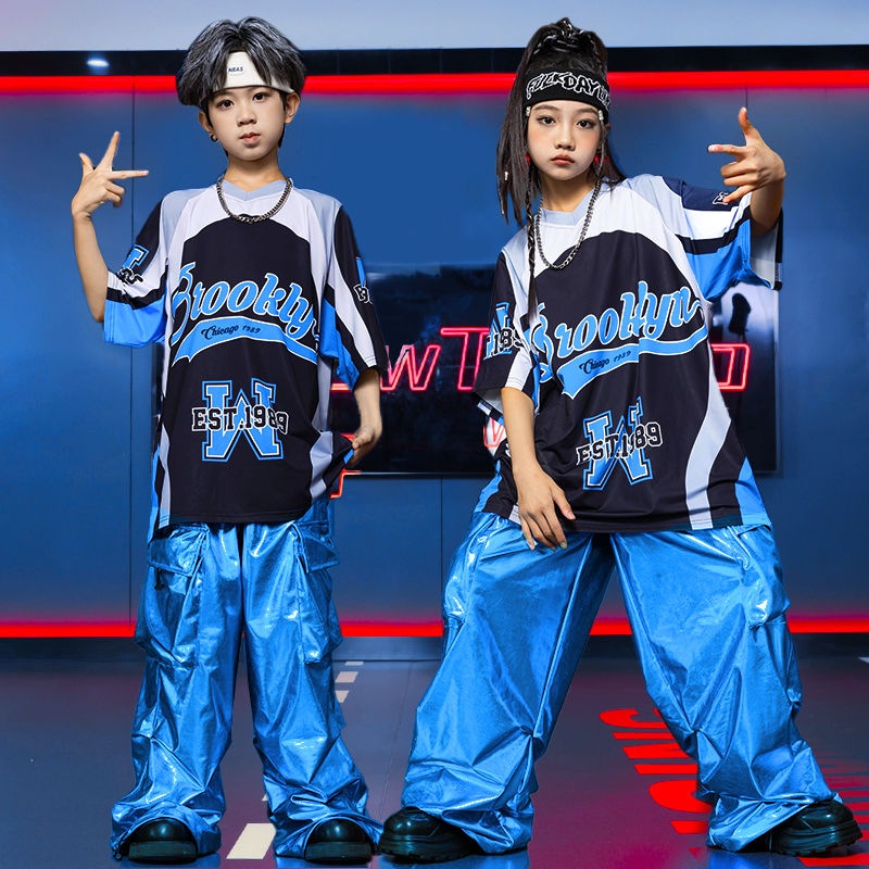 【綿質の生地が快適で柔らかい】子供の街のダンスのファッション服の男の子のヒップホップのスーツのファッションブランドの子供のhiphopの女の子のショーのジャズダンスの公演の服装