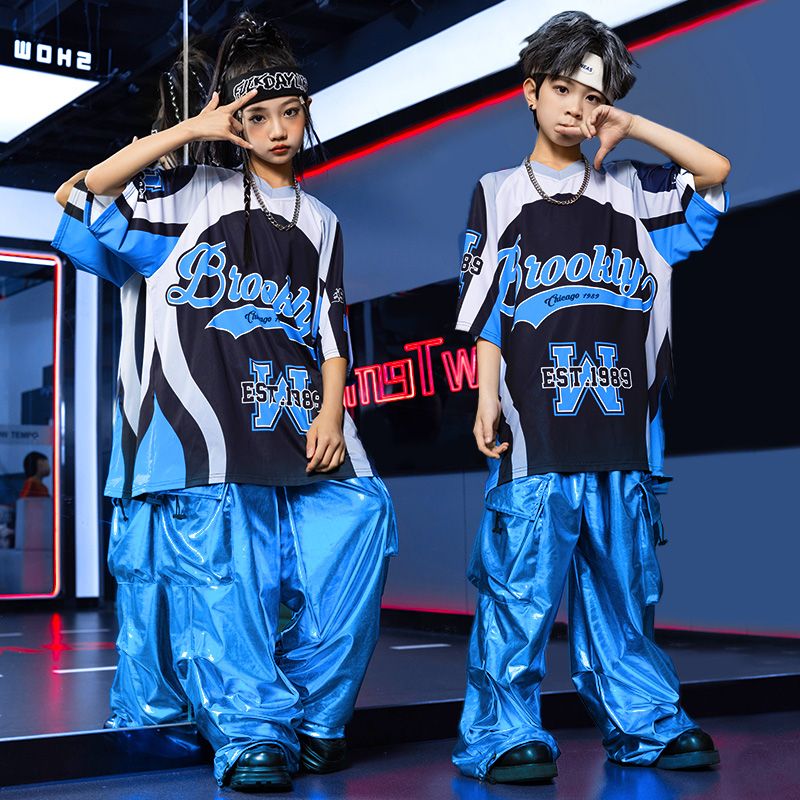 【綿質の生地が快適で柔らかい】子供の街のダンスのファッション服の男の子のヒップホップのスーツのファッションブランドの子供のhiphopの女の子のショーのジャズダンスの公演の服装