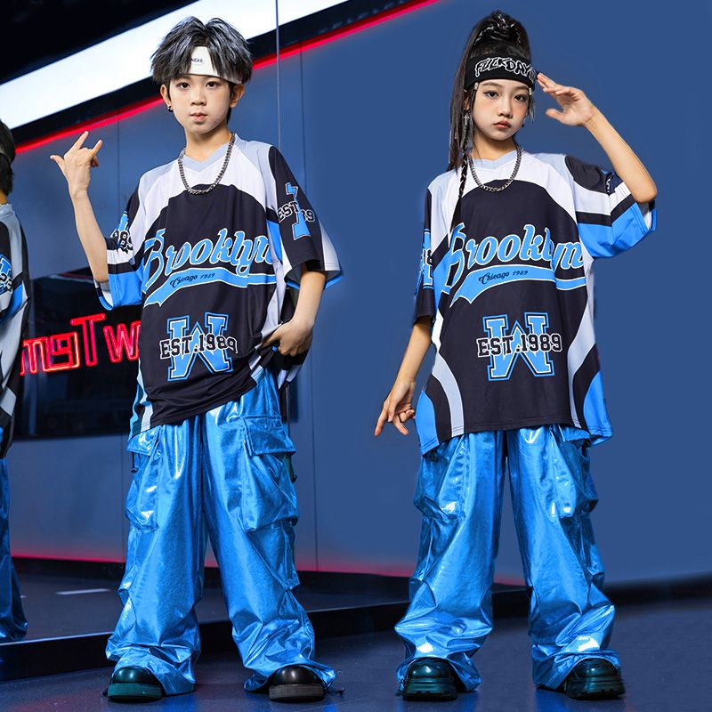 【綿質の生地が快適で柔らかい】子供の街のダンスのファッション服の男の子のヒップホップのスーツのファッションブランドの子供のhiphopの女の子のショーのジャズダンスの公演の服装