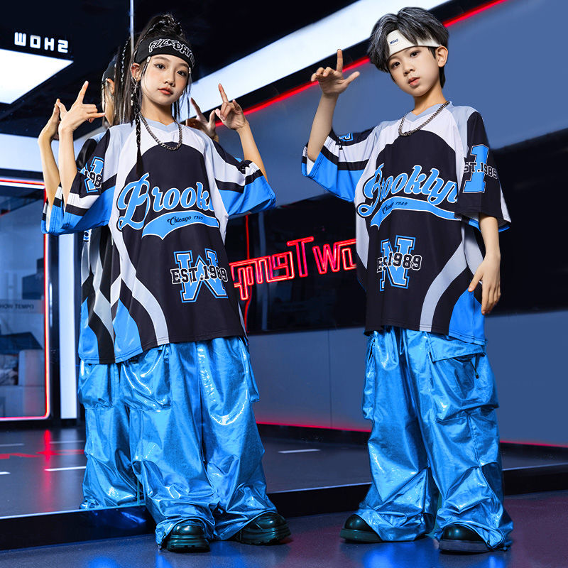 【綿質の生地が快適で柔らかい】子供の街のダンスのファッション服の男の子のヒップホップのスーツのファッションブランドの子供のhiphopの女の子のショーのジャズダンスの公演の服装