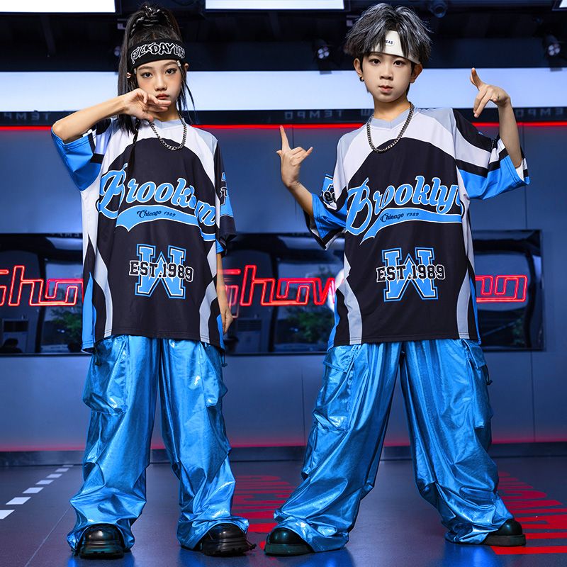 【綿質の生地が快適で柔らかい】子供の街のダンスのファッション服の男の子のヒップホップのスーツのファッションブランドの子供のhiphopの女の子のショーのジャズダンスの公演の服装