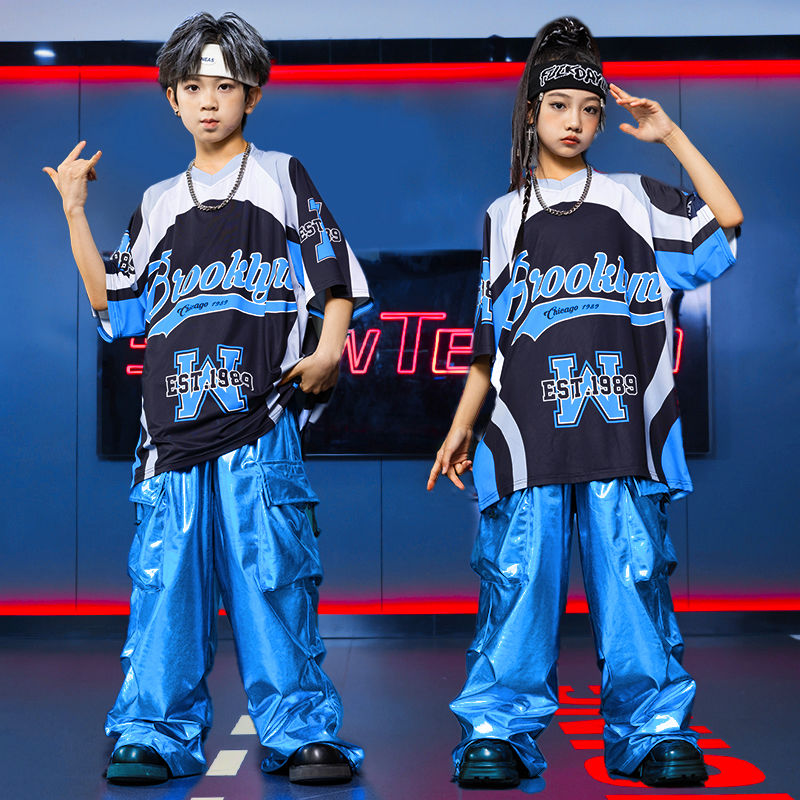 【綿質の生地が快適で柔らかい】子供の街のダンスのファッション服の男の子のヒップホップのスーツのファッションブランドの子供のhiphopの女の子のショーのジャズダンスの公演の服装