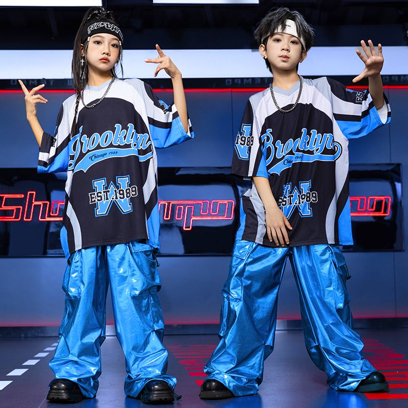 【綿質の生地が快適で柔らかい】子供の街のダンスのファッション服の男の子のヒップホップのスーツのファッションブランドの子供のhiphopの女の子のショーのジャズダンスの公演の服装