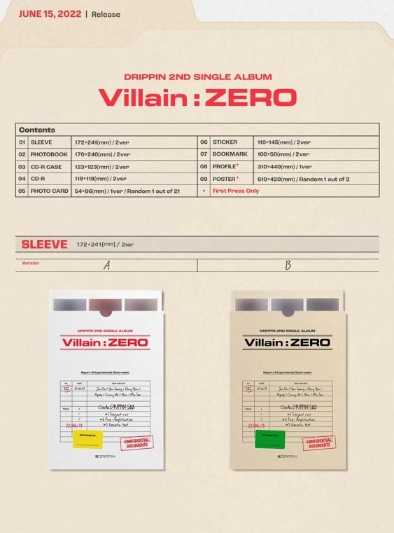 [SET] DRIPPIN [Villain : ZERO] 2nd Single Album