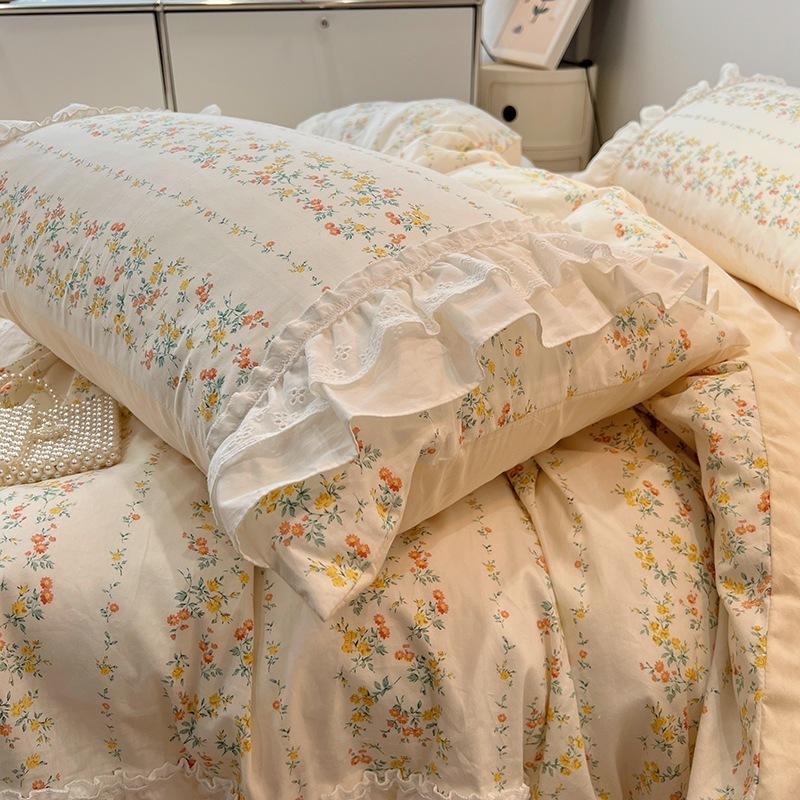 布団 ins 田園風 小花柄 純綿 布団シーツ 3セット 4セット コットンベッド 寮 自宅 1.2m-1.8m