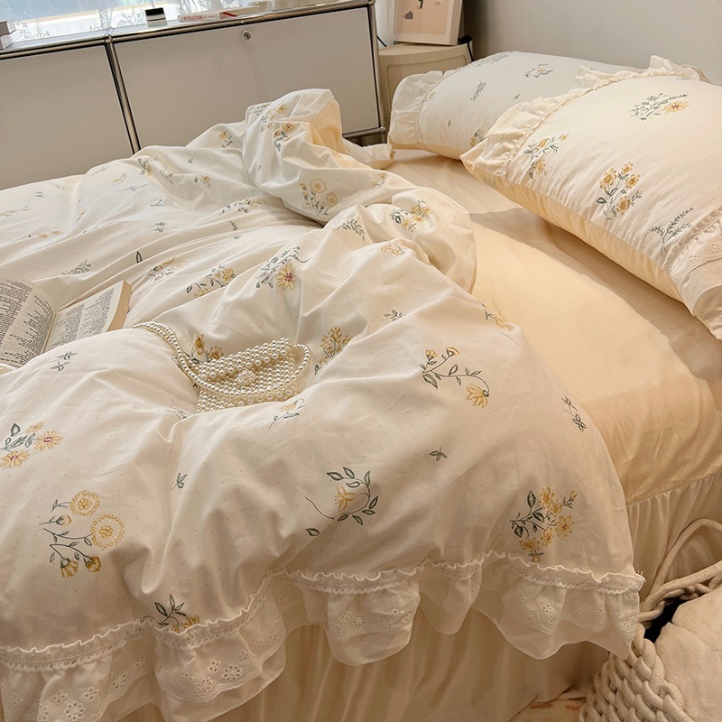 布団 ins 田園風 小花柄 純綿 布団シーツ 3セット 4セット コットンベッド 寮 自宅 1.2m-1.8m