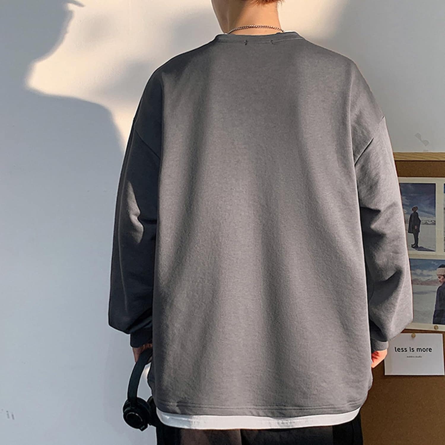 トレーナー メンズ 5xl ピンク フェイクレイヤード クルーネック 長袖 パーカー Tシャツ クルーネック ビッグサイズ フルオーバー 春秋服 着こなし 体型パカー 日系 個性的 bf風 トレーナー メンズ 5xl ピンク フェイクレイヤード クルーネック 長袖 パーカー Tシャツ クルーネック ビッグサイズ フルオーバー 春秋服 着こなし 体型パカー 日系 個性的 bf風