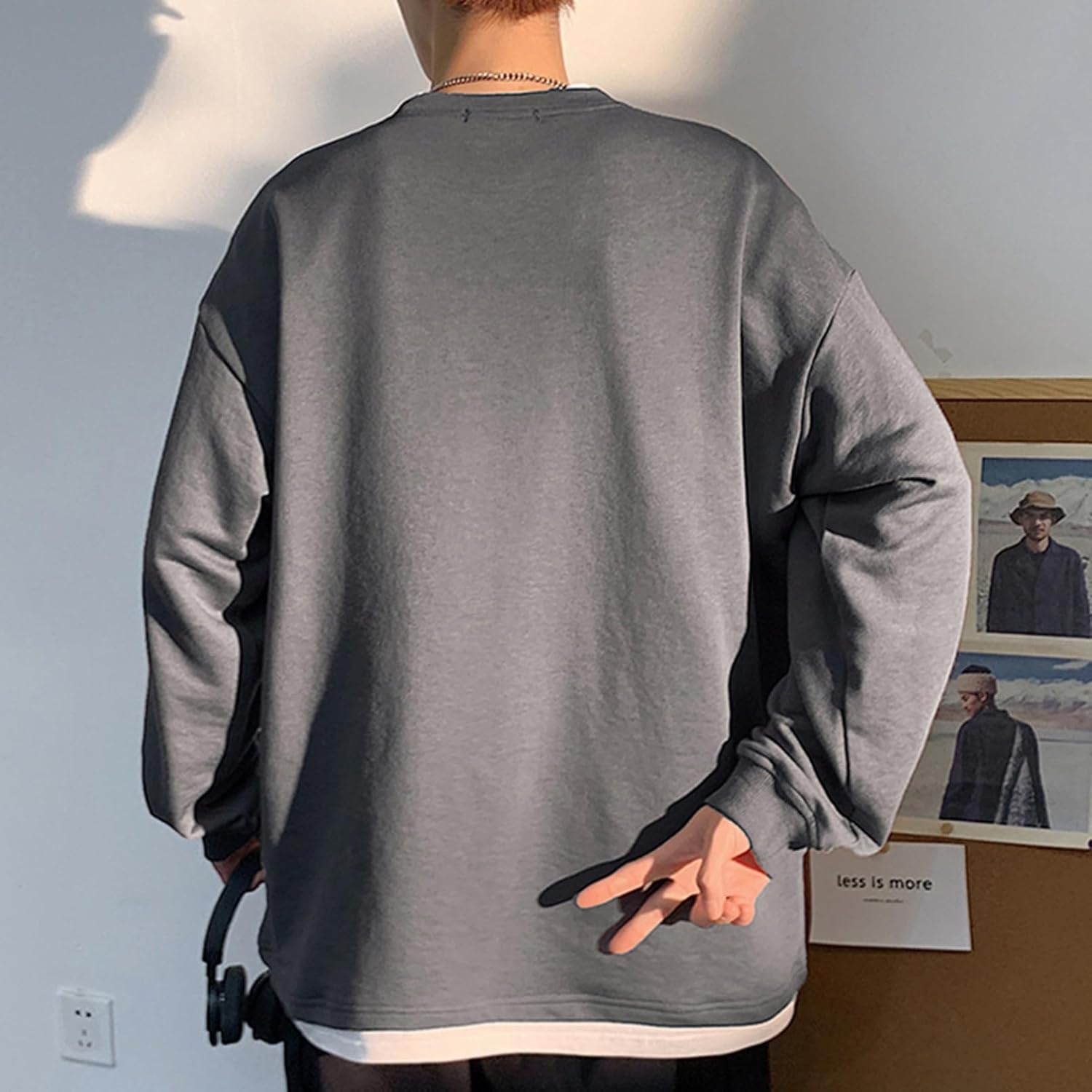 トレーナー メンズ 5xl ピンク フェイクレイヤード クルーネック 長袖 パーカー Tシャツ クルーネック ビッグサイズ フルオーバー 春秋服 着こなし 体型パカー 日系 個性的 bf風 トレーナー メンズ 5xl ピンク フェイクレイヤード クルーネック 長袖 パーカー Tシャツ クルーネック ビッグサイズ フルオーバー 春秋服 着こなし 体型パカー 日系 個性的 bf風